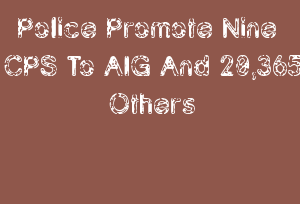 Police Promote Nine CPS To AIG And 20,365 Others