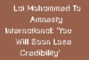 Lai Mohammed To Amnesty International: 'You Will Soon Lose Credibility'