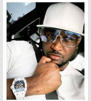 Peter Okoye reacts after he was accused of wearing a fake Richard Mille watch