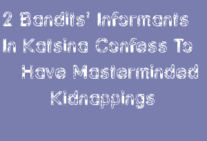 2 Bandits' Informants In Katsina Confess To Have Masterminded Kidnappings