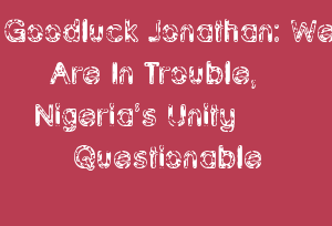Goodluck Jonathan: We Are In Trouble, Nigeria’s Unity Questionable