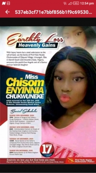 RIP:family Finally Announces Burial Of 17 Years Old Igbo Girl Who Had Best WAEC Result In 2019