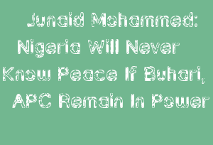 Junaid Mohammed: Nigeria Will Never Know Peace If Buhari, APC Remain In Power