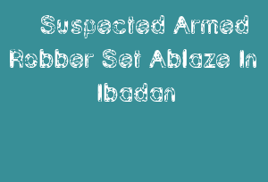 Suspected Armed Robber Set Ablaze In Ibadan