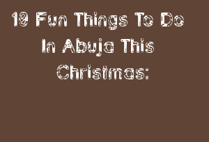 10 Fun Things To Do In Abuja This Christmas:
