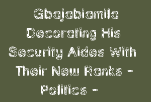 Gbajabiamila Decorating His Security Aides With Their New Ranks - Politics -