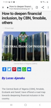 How To Deepen Financial Inclusion, By CBN, 9mobile, Others