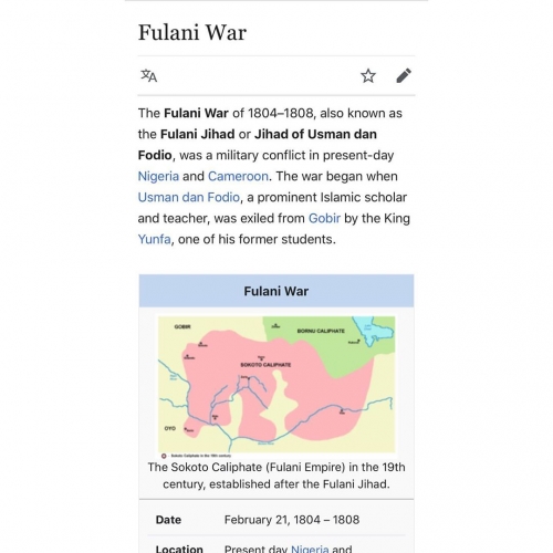 War With the Fulani's